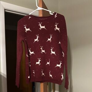 G.H. Bass & Co. Maroon Reindeer Sweater